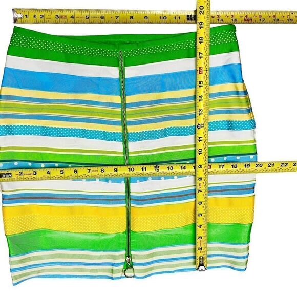 J. McLaughlin Multicolor Grosgrain Ribbons Side Zip Lining Pencil Skirt Sz 8 - Picture 8 of 10